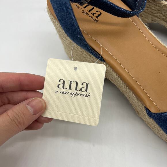 a.n.a Womens Dukes Heeled Sandals Denim Blue Size 9.5 - Picture 3 of 13